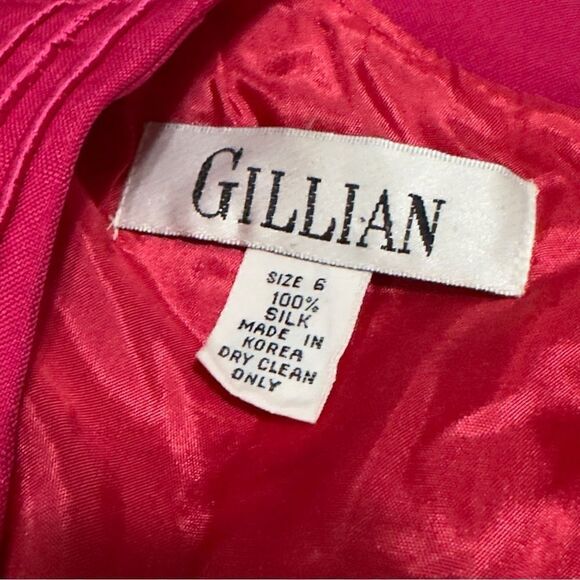 GILLIAN Vintage (1994) 💯% Silk Sleeveless Pink Dress Size 6 NWT - Picture 12 of 14